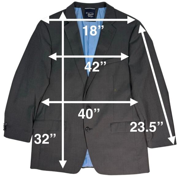 Original Penguin OsmanJ Blazer Men’s 44L Wool Blend Gray Sport Coat - Picture 7 of 7